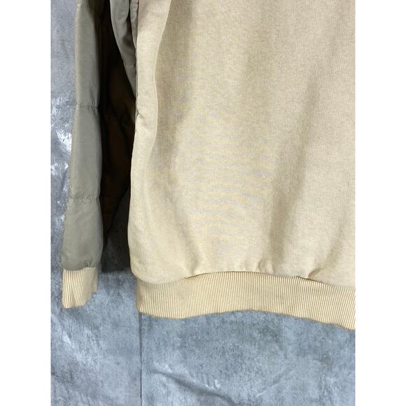 MAN BOOHOOMAN Men's Tan Colorblock Sleeve Pullover Hoodie SZ L - Picture 9 of 12